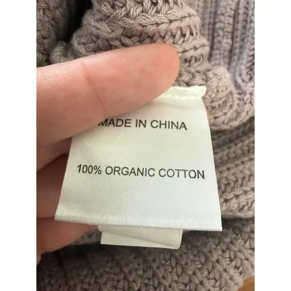 Quince 100% Organic Cotton Fisherman Crew Sweater Size Large - Picture 7 of 8